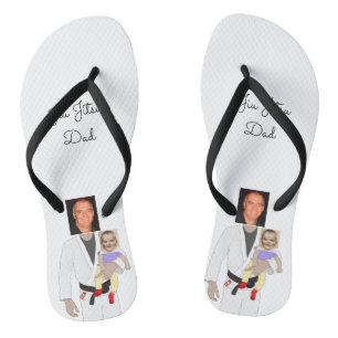 Jiu Jitsu Dad Custom Photos and Handwritten Text Teenslippers