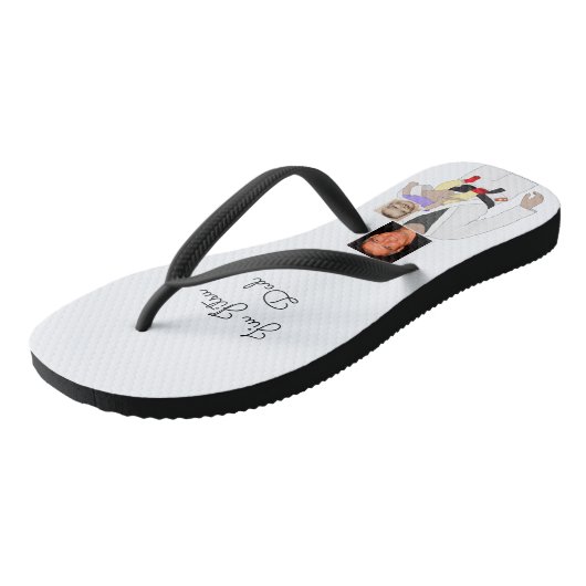 Jiu Jitsu Dad Custom Photos and Handwritten Text Teenslippers (Schuin)