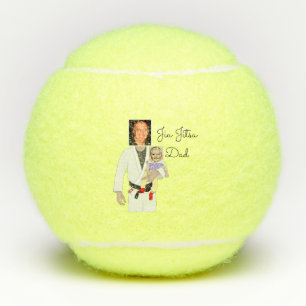 Jiu Jitsu Dad Custom Photos and Handwritten Text Tennisballen