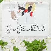 Jiu Jitsu Dad Custom Photos and Handwritten Text Theedoek (Gevouwen)