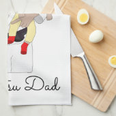Jiu Jitsu Dad Custom Photos and Handwritten Text Theedoek (Quarter Fold)