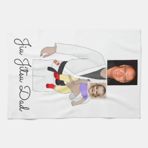 Jiu Jitsu Dad Custom Photos and Handwritten Text Theedoek
