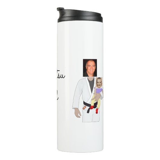Jiu Jitsu Dad Custom Photos and Handwritten Text Thermosbeker (Geroteerd rechts)