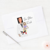 Jiu Jitsu Dad Custom Photos and Handwritten Text Vierkante Sticker (Envelop)
