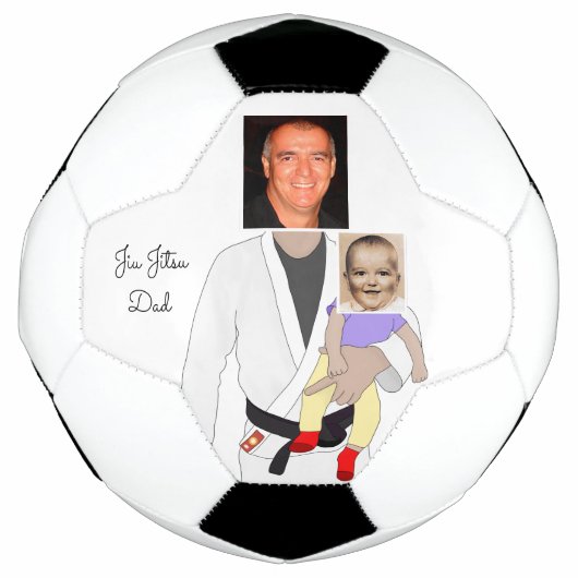 Jiu Jitsu Dad Custom Photos and Handwritten Text Voetbal (Voorkant)