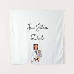 Jiu Jitsu Dad Custom Photos and Handwritten Text Wandkleed