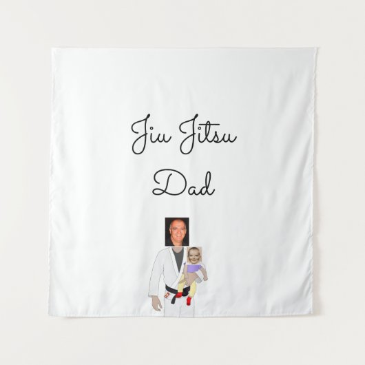 Jiu Jitsu Dad Custom Photos and Handwritten Text Wandkleed (Voorkant)