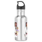 Jiu Jitsu Dad Custom Photos and Handwritten Text Waterfles (Achterkant)