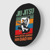 Jiu Jitsu Dad Man Legend martial arts Slogan retro Grote Klok (Hoek)