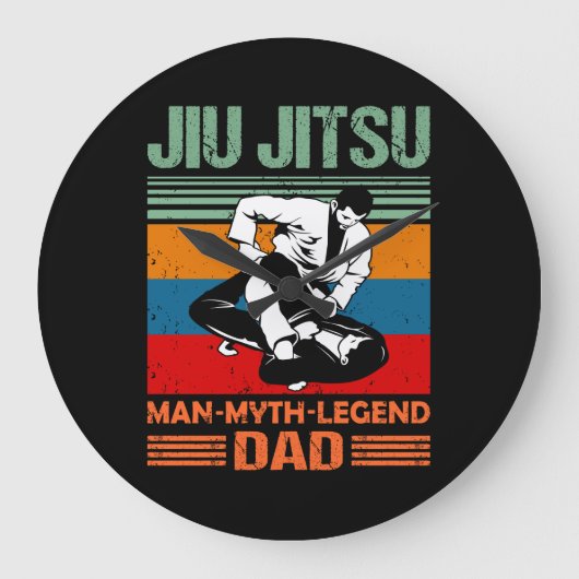 Jiu Jitsu Dad Man Legend martial arts Slogan retro Grote Klok (Voorkant)