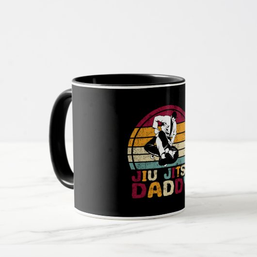 Jiu Jitsu Daddy Dad Martial Arts Retro Mok (Voorkant links)