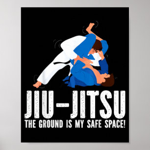 Jiu-Jitsu De Grond Is Veilige Ruimte Grappig Nieuw Poster