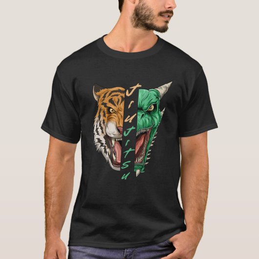 Jiu Jitsu Draak en Tijger - BJJ Grappling T-shirt (Voorkant)