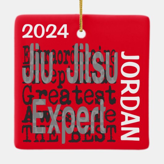 Jiu Jitsu Expert Extraordinaire CUSTOM Keramisch Ornament (Achterkant)