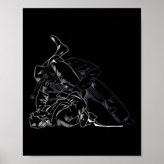 Jiu-jitsu Fight Karate Sport Fighting Jitsu Poster (Voorkant)