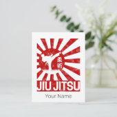 Jiu Jitsu Fighter Japans  Martial Arts Feestdagenkaart (Staand voorkant)