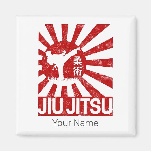 Jiu Jitsu Fighter Japans  Martial Arts Magneet (Voorkant)