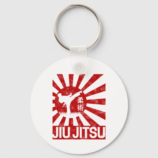 Jiu Jitsu Fighter Japans Martial Arts Sleutelhanger (Voorkant)