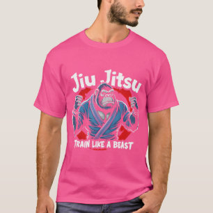 Jiu Jitsu Gorilla Train als een beest Funny Jiu Ji T-shirt