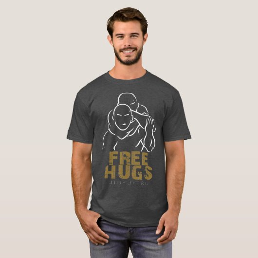 Jiu Jitsu gratis knuffels gratis T-shirt (Voorkant volledig)