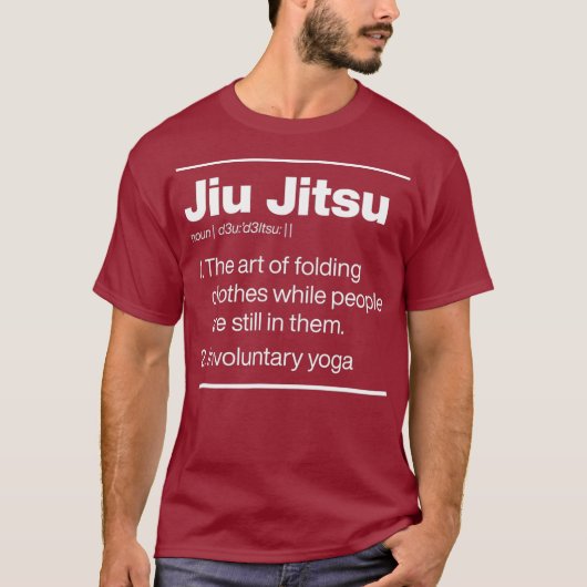 Jiu Jitsu Invrijwillige Yoga Dictionary Definition T-shirt (Voorkant)