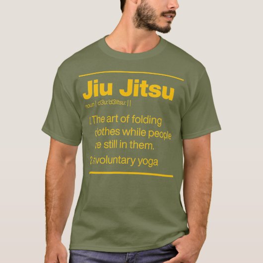 Jiu Jitsu Invrijwillige Yoga Dictionary Definition T-shirt (Voorkant)