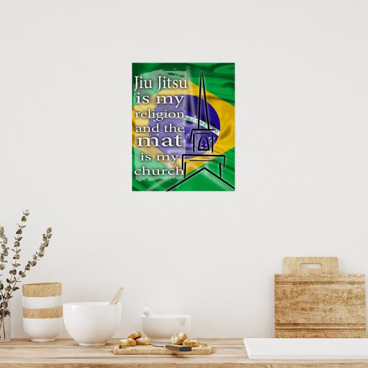 Jiu Jitsu is mijn religie Braziliaans poster (Keuken)