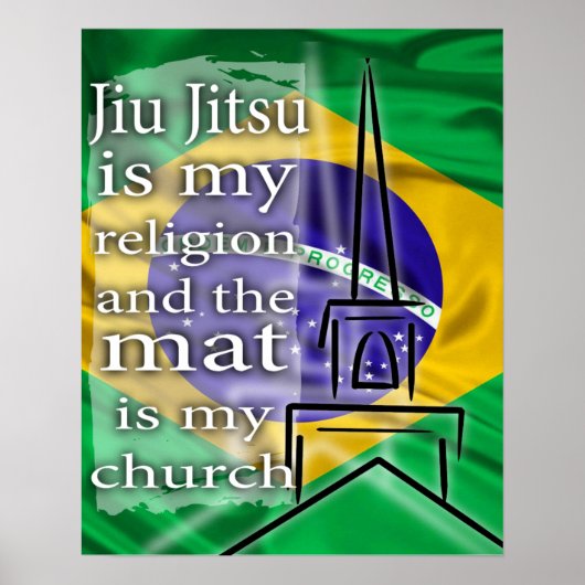 Jiu Jitsu is mijn religie Braziliaans poster (Voorkant)