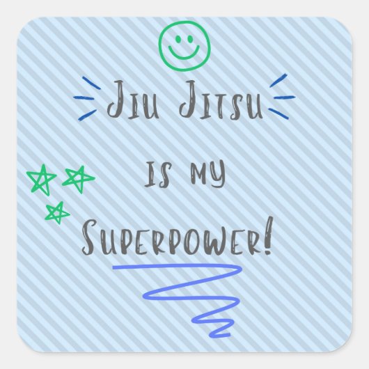Jiu Jitsu is Mijn Superpower! blauw sticker ontwer (Voorkant)