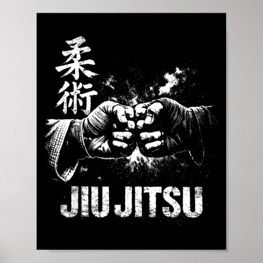 Jiu Jitsu Japans Judo Vechtkunst BJJ Grappling Poster (Voorkant)