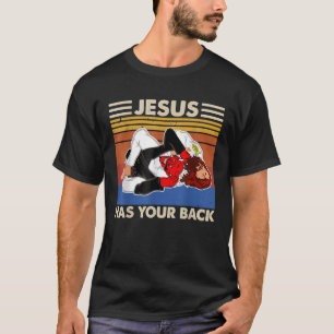 Jiu Jitsu Jezus Staat Achter Je MMA Braziliaans T-shirt