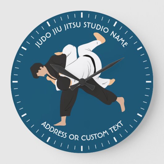 Jiu Jitsu Judo Martial Arts Studio Clock Grote Klok (Voorkant)
