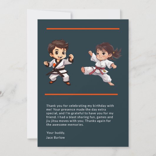 Jiu Jitsu Kampioen Verjaardag Bedanktkaart Bedankkaart (Voorkant)