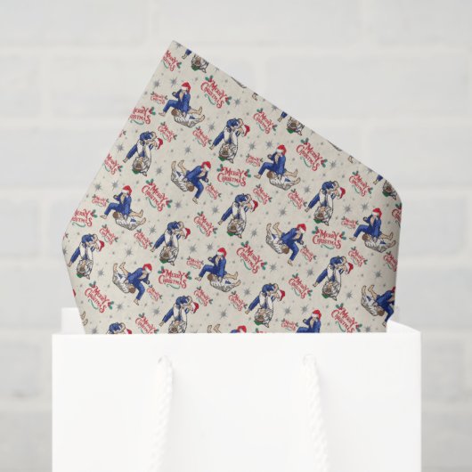 Jiu Jitsu Kerst Tissuepapier in Crème (Cadeauzakje)