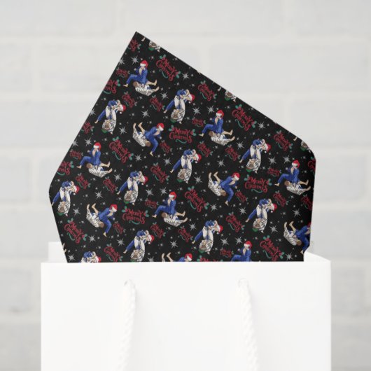 Jiu Jitsu Kerst Tissuepapier in Zwart (Cadeauzakje)