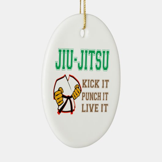 Jiu-Jitsu Kick, Punch, Live. Keramisch Ornament (Rechts)