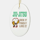 Jiu-Jitsu Kick, Punch, Live. Keramisch Ornament (Links)