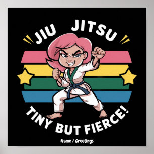 Jiu Jitsu Klein Maar Fel Geeft Meisjes Vertrouwen Poster