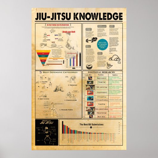 Jiu Jitsu Knowledge poster, Jiu Jitsu Poster (Voorkant)