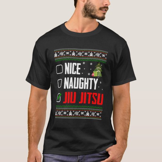 Jiu Jitsu Lelijke Kerst T-shirt (Voorkant)