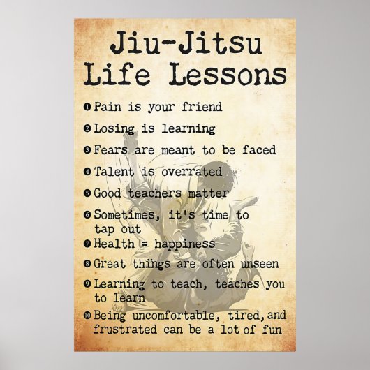 Jiu-Jitsu Life Lessons, Jiu Jitsu Poster, Jiu Jits Poster (Voorkant)