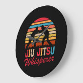 Jiu Jitsu Martial Art Whisperer Retro  Grote Klok (Hoek)