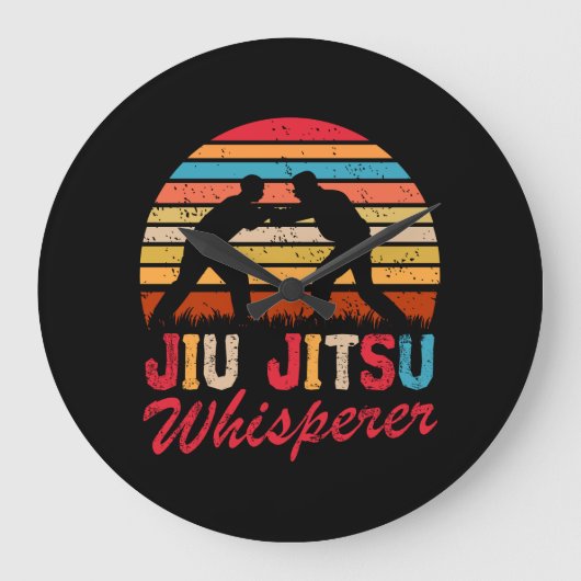 Jiu Jitsu Martial Art Whisperer Retro  Grote Klok (Voorkant)