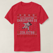 Jiu Jitsu MMA BJJ Funny Christmas Ugly Xmas Sweate T-shirt (Design voorkant)