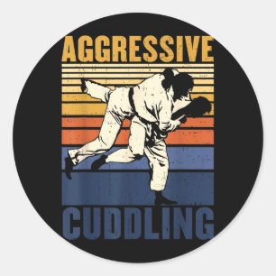 Jiu Jitsu MMA BJJ Judo Agressief Knuffelen Ronde Sticker
