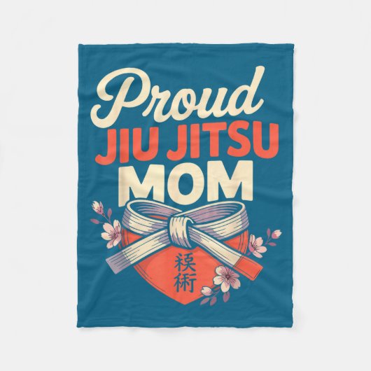Jiu Jitsu Moeder Retro Fleece Deken (Voorkant)