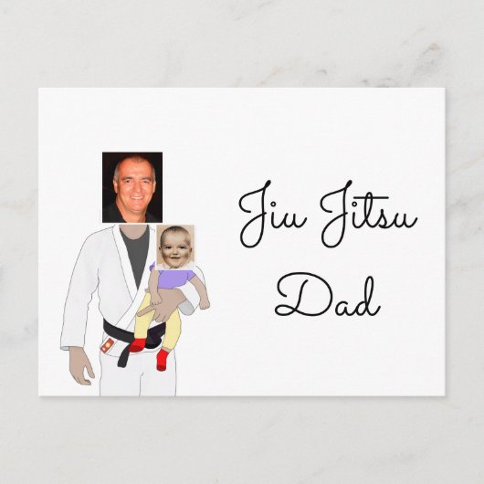 Jiu Jitsu Pap Aangepaste foto's en handgeschreven Briefkaart (Voorkant)
