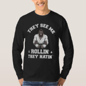 Jiu Jitsu Rollin BJJ Grappling Gorilla T-shirt (Voorkant)