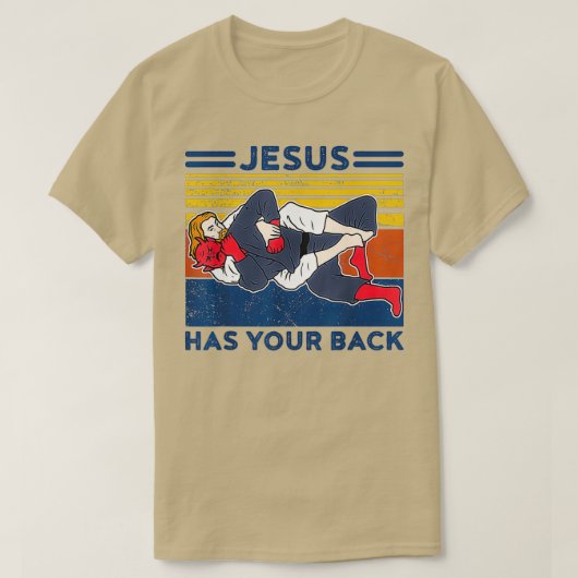Jiu jitsu s jesus heeft uw mannen rug t-shirt (Design voorkant)