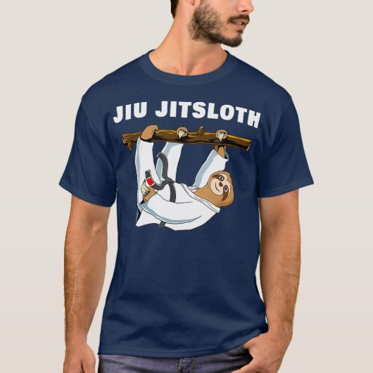 Jiu Jitsu Shirt Sloth Funny Black Belt Martial (Voorkant)